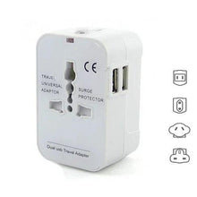 Load image into Gallery viewer, Worldwide Power Adapter and Travel Charger with Dual USB ports that works in 150 countries - VistaShops - 4