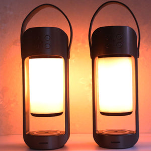 Dancing LED Flame Lantern with Bluetooth Speaker and Wireless Phone Charging
