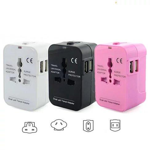 Worldwide Power Adapter and Travel Charger with Dual USB ports that works in 150 countries - VistaShops - 1