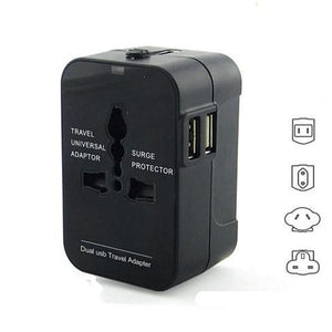 Worldwide Power Adapter and Travel Charger with Dual USB ports that works in 150 countries - VistaShops - 2