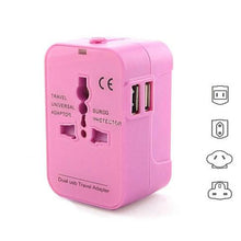 Load image into Gallery viewer, Worldwide Power Adapter and Travel Charger with Dual USB ports that works in 150 countries - VistaShops - 3
