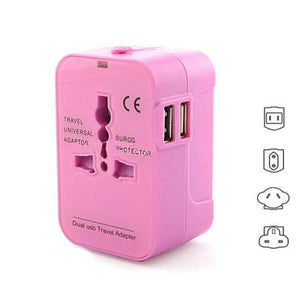 Worldwide Power Adapter and Travel Charger with Dual USB ports that works in 150 countries - VistaShops - 3
